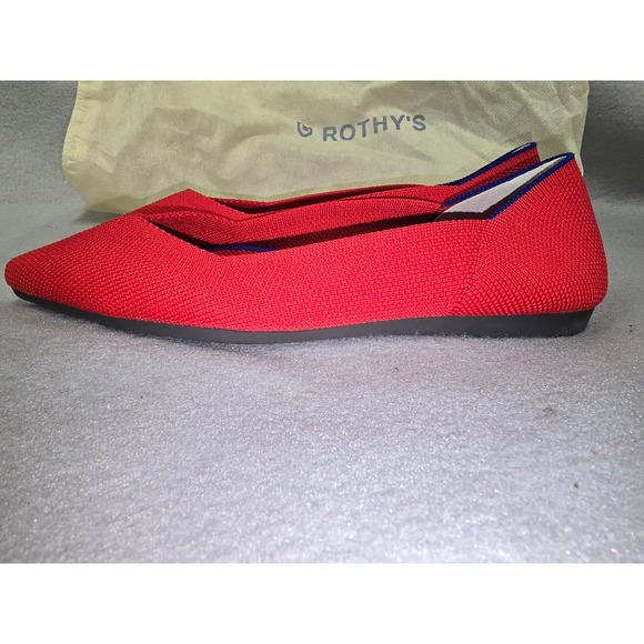 Rothy's The Point Red Knit Ballet Flats Women's Size 6 - Picture 2 of 8